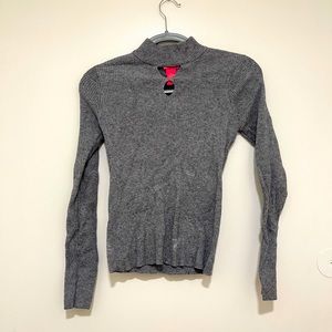 Grey turtleneck sweater